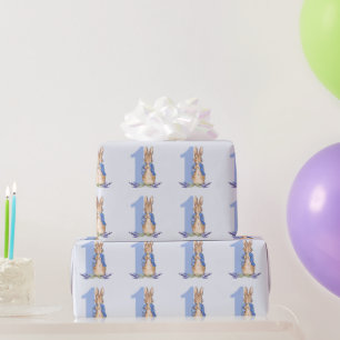 Peter the Rabbit 1st Birthday Blue Wrapping Paper