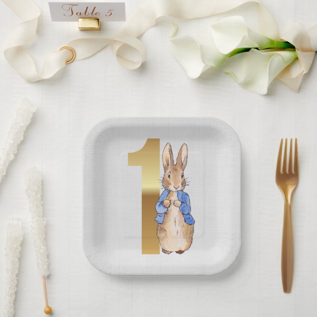 Peter the Rabbit 1st Birthday Paper Plate (Wedding)