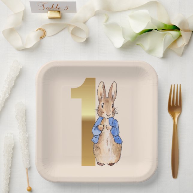 Peter the Rabbit 1st Birthday Paper Plate (Wedding)