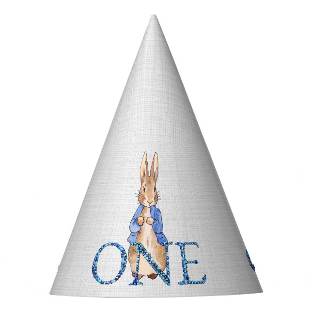 Peter the Rabbit 1st Birthday Party Hat (Front)