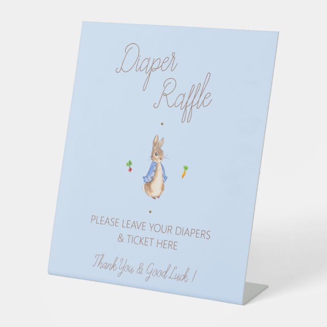 Peter the Rabbit Baby Shower Diaper Raffle Sign (Front)