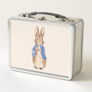 Peter the Rabbit Beige Background   Metal Lunch Box