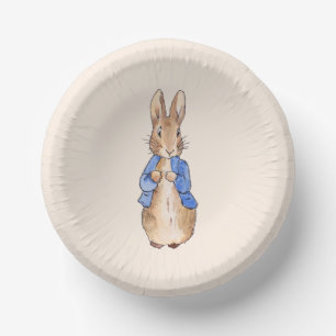 Peter the Rabbit beige background  Paper Plate