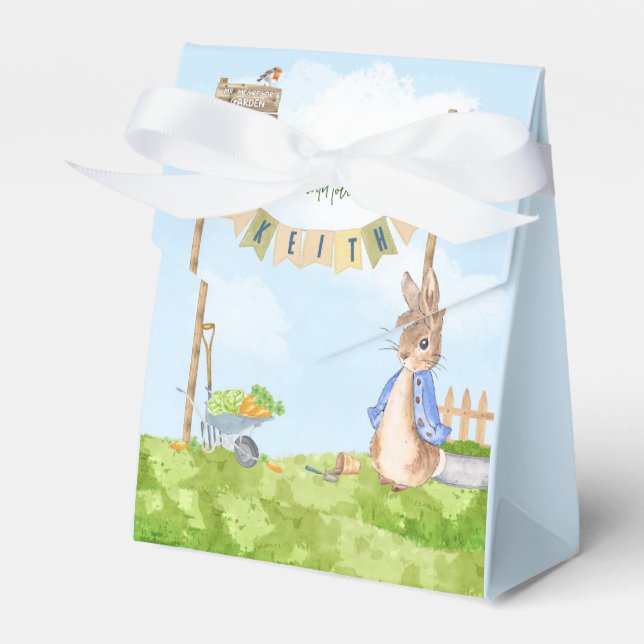 Peter the Rabbit Birthday Garden Party  Favor Box (Front Side)