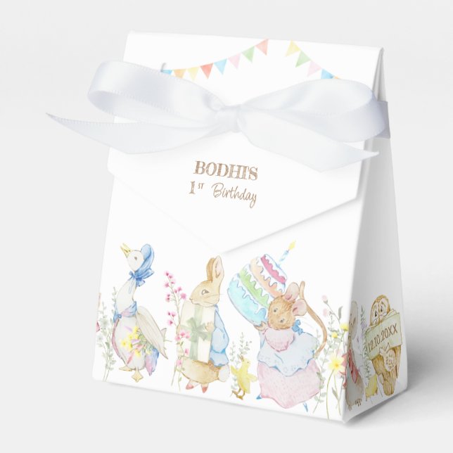 Peter the Rabbit Birthday Parade Favor Box (Front Side)