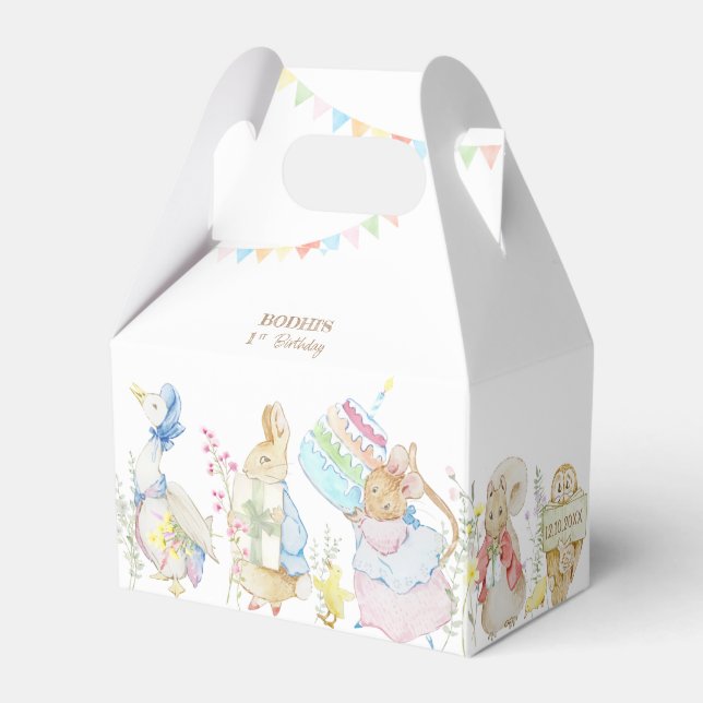 Peter the Rabbit Birthday Parade Favor Box (Front Side)