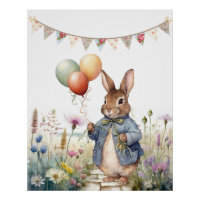 Peter the rabbit blue jacket with balloons