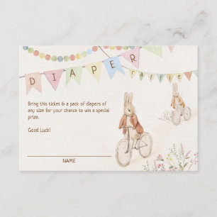 Peter the Rabbit Bunny Gender Diaper Raffle Enclosure Card