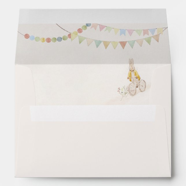 Peter the Rabbit Bunny Gender Neutral Baby Shower Envelope (Back (Bottom))