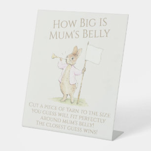 Peter the Rabbit Bunny How Big is Mummy's Belly  Pedestal Sign
