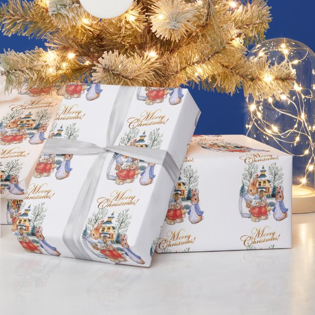 Peter the rabbit Christmas shopping Wrapping Paper (Holidays)