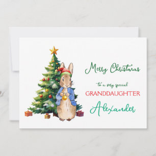 Peter the Rabbit Christmas tree Holiday Card