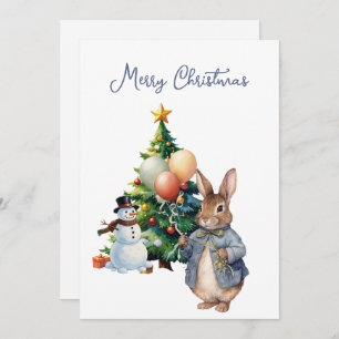 Peter the Rabbit Christmas tree Holiday Card
