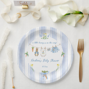 Peter the Rabbit Clothesline Baby Shower  Paper Plate