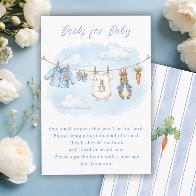 Peter the Rabbit Clothesline Shower Book Request Enclosure Card (Creator Uploaded)