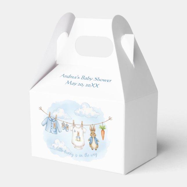 Peter the Rabbit Cute Clothesline Baby Shower   Favor Box (Front Side)