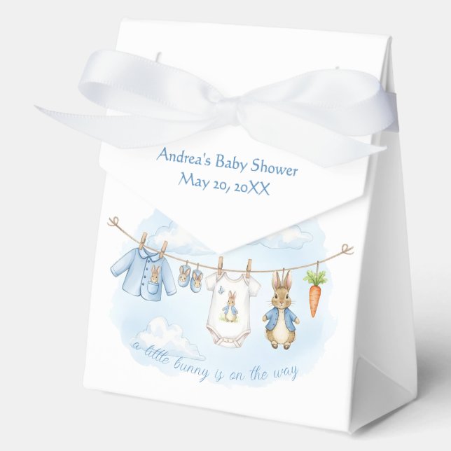 Peter the Rabbit Cute Clothesline Baby Shower   Favor Box (Front)