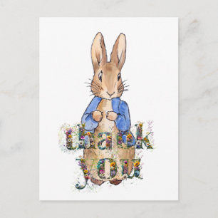 Peter the Rabbit Decorative Thank You text Postcard