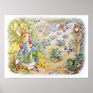 Peter the Rabbit Eating a Carrot Poster