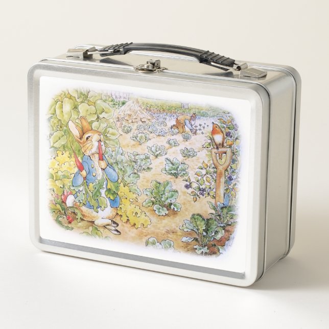 Peter the Rabbit Eating Carrots  Metal Lunch Box (Front)