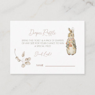 Peter the Rabbit Fall Autumn Baby Diaper Raffle Enclosure Card