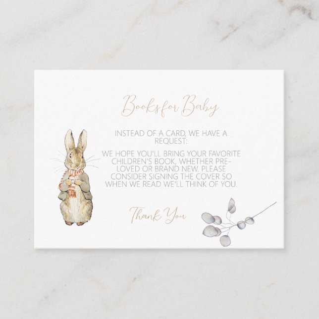 Peter the Rabbit Fall Autumn Winter Baby Shower Enclosure Card (Front)