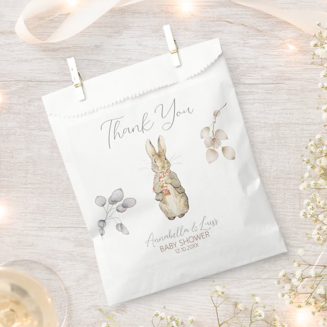 Peter the Rabbit Fall Autumn Winter Baby Shower Favour Bag (Clipped)