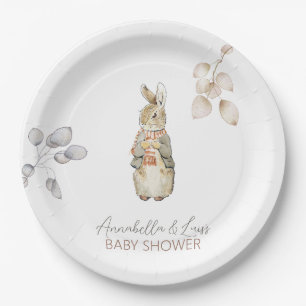 Peter the Rabbit Fall Autumn Winter Baby Shower Paper Plate