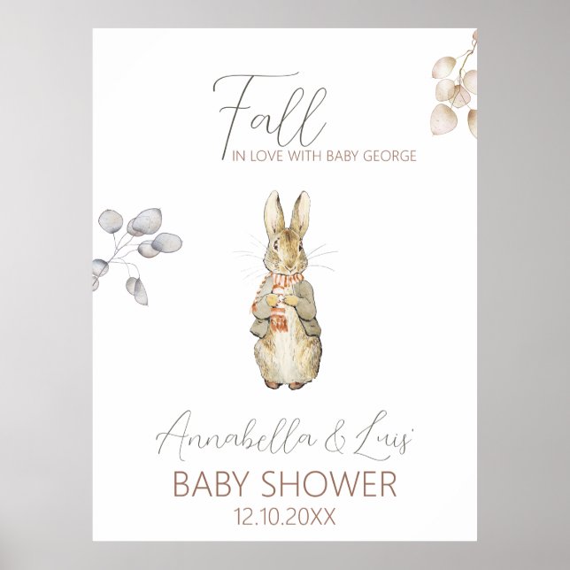 Peter the Rabbit Fall Autumn Winter Baby Welcome  Poster (Front)