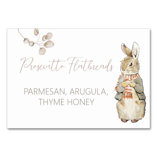 Peter the Rabbit Fall Autumn Winter Food Labels Table Number (Front)