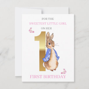Peter the rabbit First birthday greeting