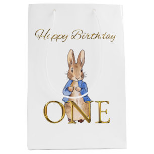 Peter the rabbit First Birthday ONE Medium Gift Bag