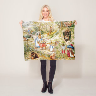 Peter the rabbit fleece blanket