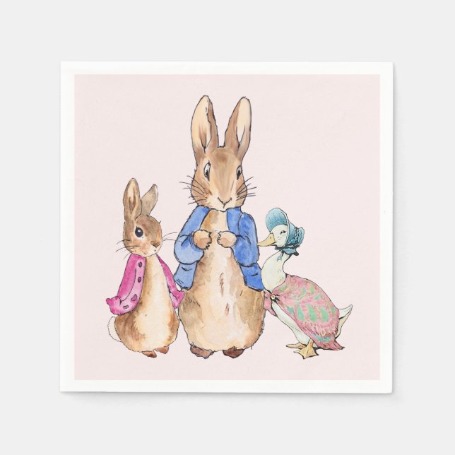 Peter the rabbit Flopsy and Jemima Puddle duck Napkin (Front)