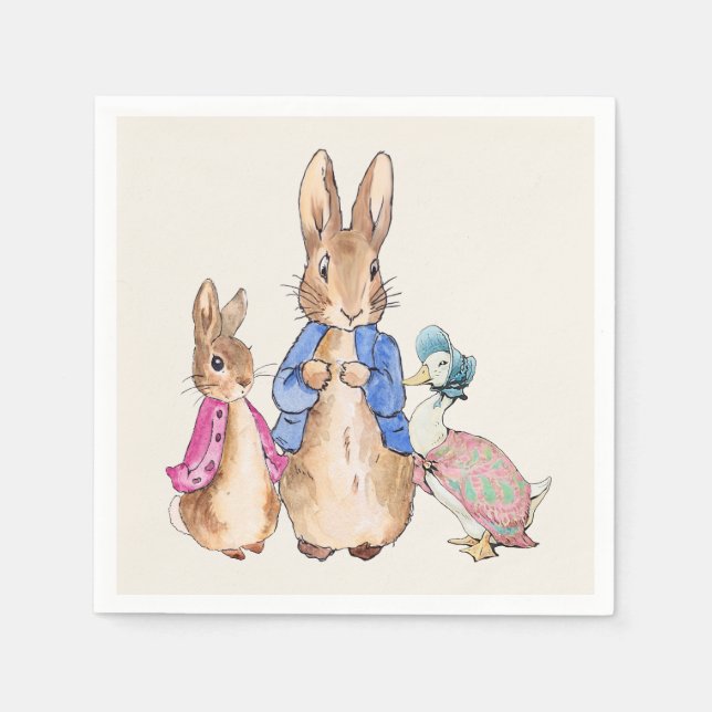 Peter the rabbit Flopsy and Jemima Puddle duck Napkin (Front)