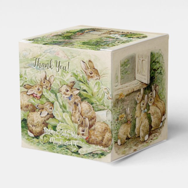 Peter the Rabbit Garden Baby Shower Favor Box (Front Side)
