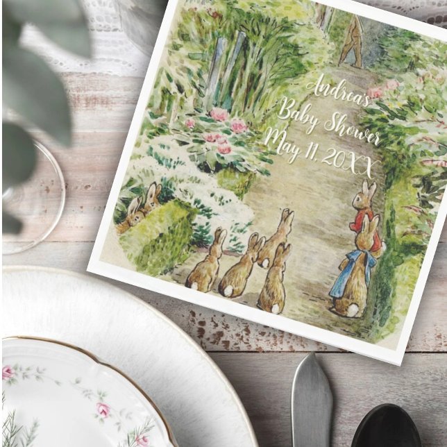 Peter the Rabbit Garden Baby Shower Napkin (Creator Uploaded)