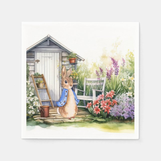 Peter the Rabbit Garden Shed Napkin (Front)