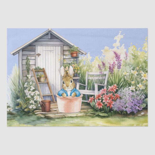 Peter the Rabbit Garden Shed Tissue Paper (Front)