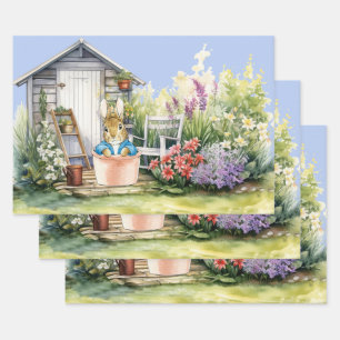 Peter the Rabbit Garden Shed Wrapping Paper Sheet