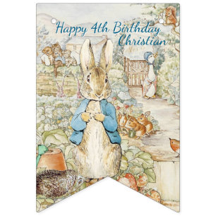 Peter the Rabbit Garden Storybook Birthday Bunting Flags