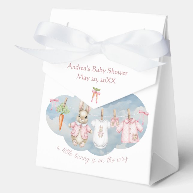 Peter the Rabbit Girl Clothesline Baby Shower   Favor Box (Front)