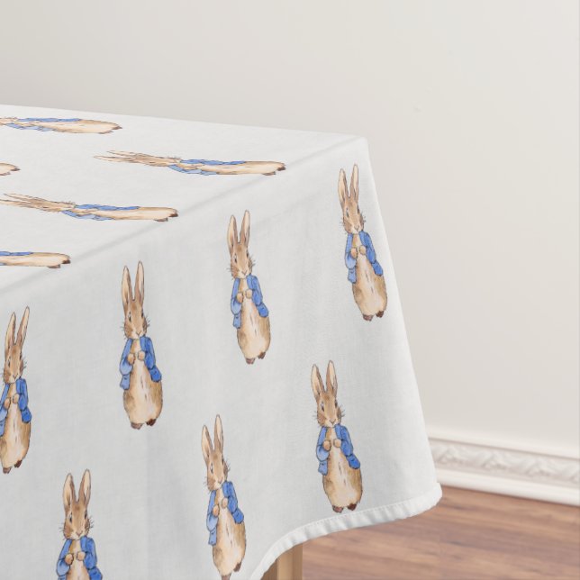 Peter the Rabbit Gray Linen Texture Tablecloth (In Situ)