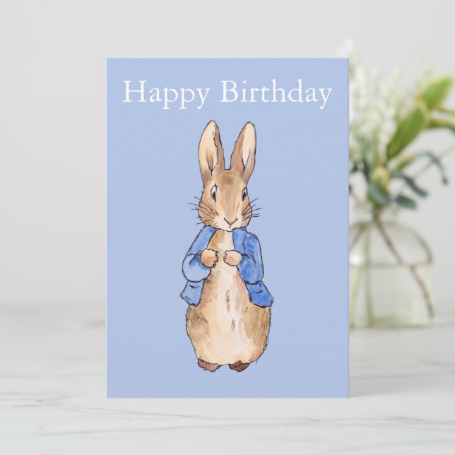 Peter the Rabbit Happy Birthday   Invitation (Standing Front)
