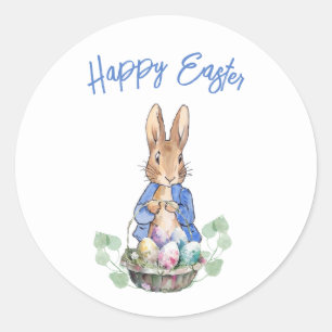 Peter the Rabbit Happy Easter Classic Round Sticker
