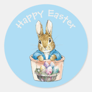 Peter the rabbit Happy Easter greeting Classic Round Sticker