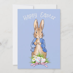 Peter the rabbit Happy Easter greeting Holiday Card