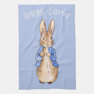Peter the rabbit Happy Easter greeting Kitchen Towel