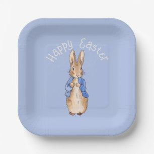 Peter the rabbit Happy Easter greeting Paper Plate