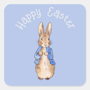 Peter the rabbit Happy Easter greeting Square Sticker